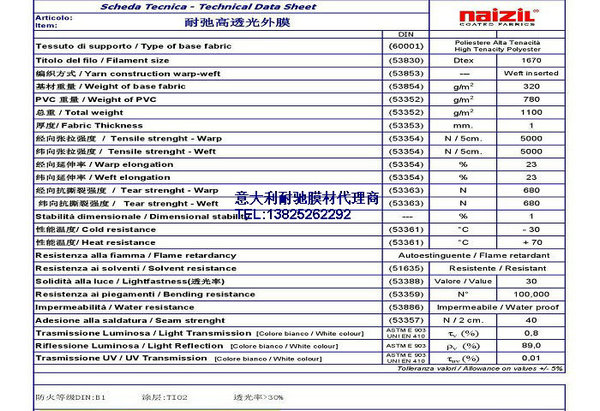 耐驰高透光膜材外膜